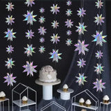 3D Iridescent Star Garland Hanging Twinkle Star Streamer Decorations Birthday Wedding Baby Shower