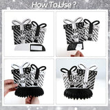 9 Pcs Happy New Year 2026 Black Silver Glitter Honeycomb Table Centerpieces
