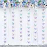 Iridescent 3D Butterfly Garland Set for Baby Shower Birthday and Wedding Decor