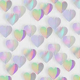 Iridescent 37FT Heart Garland Banner for Wedding Engagement Birthday and Party Decor