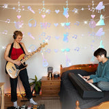 Iridescent Music Themed Party Decorations with Garland Banner and Fans for Birthday Celebration