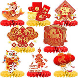 2026 Happy Chinese New Year Honeycomb Centerpieces 8pcs Lunar Festival Table Decor