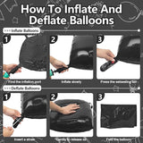 25pcs Black Square Foil Balloons Wall Backdrop Balloon Arch Kit for 2026 Party Decorations