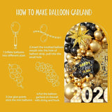 Happy New Year 2026 Balloon Arch Kit with Cartoon Theme Foil Balloons