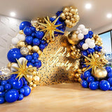 Royal Blue Gold Balloon Garland Arch Kit 136pcs Star Balloons Party Decor