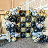 Black Gold Foil Balloon Wall 25pcs Double Sided Backdrop Arch Kit Party Decor