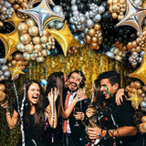 Black Gold Balloon Garland Arch Kit 2025 NYE Star Balloons Party Decor