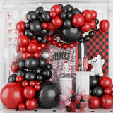 Red Black Balloon Garland Arch Kit 120pcs for Birthday Graduation Party Decor