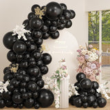 Black Double Stuffed Balloon Arch Kit 98pcs for Birthday Anniversary Party Decor