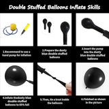 Black Double Stuffed Balloon Arch Kit 98pcs for Birthday Anniversary Party Decor