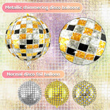 6pcs 22 Inch Multicolor Disco Ball Balloons Gold Black Silver Foil Party Decor