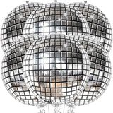 Big Silver Disco Ball Balloons 22 Inch Pack of 6 Disco Party Decorations