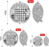 20 Pack Large Disco Ball Balloons 32 22 10 Inch Silver Metallic Party Decorations