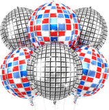 6pcs 22 Inch Colorful Disco Ball Balloons Silver Blue Red Foil Party Decorations