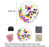 Rainbow Confetti Balloons 25 Pcs 12 Inch Clear Latex Balloons Party Decorations