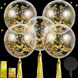 30 Pcs 24 Inch Jumbo Bubble Confetti Balloons with Tassels Party Decorations Gold