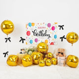 12 Pcs Gold Round Foil Balloons 4D Metallic Decor for Party Wedding Birthday Celebration