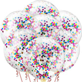 10 Pack 36 Inch Jumbo Rainbow Confetti Balloons with Glitter for Party Decorations