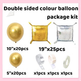 Gold Mylar Square Foil Balloon Wall Garland Arch Kit Metallic Backdrop for Party Decor