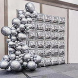 Chrome Silver Square Foil Balloon Wall Tunnel Arch Garland Kit for Party Backdrop