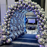 Chrome Silver Square Foil Balloon Wall Tunnel Arch Garland Kit for Party Backdrop