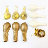 50 Pack Gold White Confetti Balloons 14 Inch Latex Metallic Party Decorations