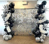 Black Silver White Balloon Arch Kit 140pcs Star Balloons for Birthday Anniversary Party