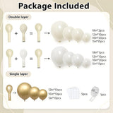 Pearl White Balloon Arch Kit 129pcs Double Stuffed Balloons for Wedding Birthday Party Decorations