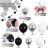 Black White Gold Linking Balloon Arch 90pcs Metallic Balloons for Birthday Wedding Party Decorations