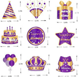 9 Pieces Purple and Gold Birthday Table Centerpieces Honeycomb Decorations