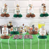 First Year Down Football Birthday Honeycomb Table Centerpieces Decorations for Boys