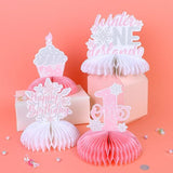 Snowflake Honeycomb Table Centerpieces Pink Winter Onederland First Birthday Decorations for Girls