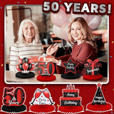 Red Black 50th Birthday Honeycomb Table Centerpieces Decorations for All