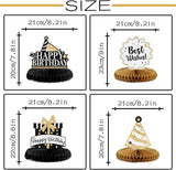 Happy 19th Birthday Gold Glitter Honeycomb Table Centerpieces Photo Prop