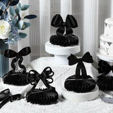 9 Pcs Black Bow Honeycomb Centerpieces Birthday Graduation Party Table Decorations