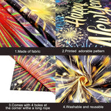 Extra Large Happy New Year Banner 72x44 Inch Firework Backdrop Party Decor 2026