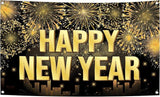 XL Happy New Year Banner 2026 72x44 Inch Backdrop NYE Party Decorations