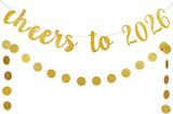 Gold Cheers to 2026 Happy New Year Banner Party Decor and Eve Supplies