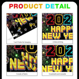Happy New Year 2026 Neon Banner 70.8x43.3 Colorful Fireworks Party Backdrop