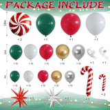 Christmas Balloon Arch Kit 129Pcs Red Green Confetti Balloons for Holiday Party