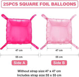 Hot Pink Foil Balloon Wall 25 Pcs Double Sided Party Decorations