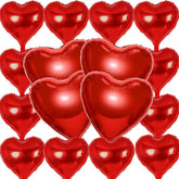 16 Pcs Valentines Day Balloons Red Heart 18 Inch and 32 Inch Foil Party Balloons