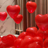 50 Red Heart Balloons Latex 18 Inch Foil 42 Inch Love Balloon with Red Petals Valentines Wedding