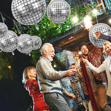 30 Metallic Silver Disco Ball Balloons - 70s Party Decorations