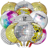 12 Pcs 4D Disco Ball Balloons, Colorful Party Decorations