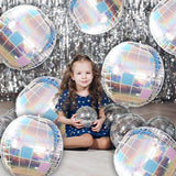 Giant Iridescent Disco Ball Balloons, 22 Inch, 6 Pcs
