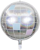 Iridescent Disco Balloons with Clear Star 4D Silver Party Decorations 70s 80s