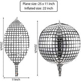 20 Pcs 4D Disco Ball Balloons, Metallic Mirror Party Decorations