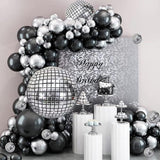 Disco Ball Balloons 30 PCS Silver 4D Mylar 10 to 32 Inch Party Decorations