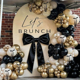 Black Gold Balloon Arch Kit with Metallic Latex Garland for Party Wedding Shower Decor